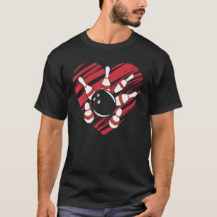 Bowler Team Matching Bowling Heart  I Love Bowling T-Shirt