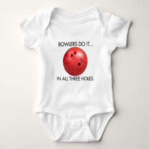 Bowlers Do It... In All Three Holes. Baby Bodysuit