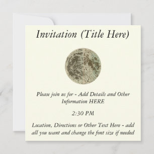Bowles' Selenography or a Map of the Moon - 1780 Invitation