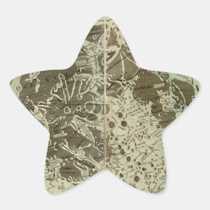 Bowles' Selenography or a Map of the Moon - 1780 Star Sticker