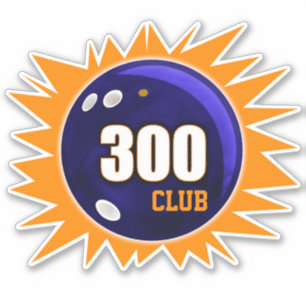 Bowling 300 Club, Blue Bowling Ball & Orange Vinyl