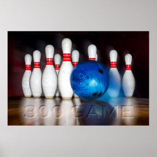 Bowling 300 Game Pins and Ball, Wall Art