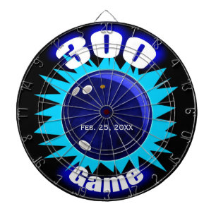 Bowling 300 Game, with Date, Dartboard With Darts