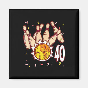 Bowling 40th Birthday Bowling Theme 40 Year Old Fu Magnet