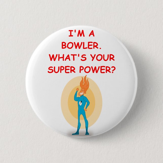 bowling 6 cm round badge (Front)