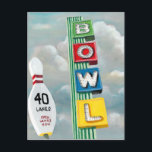 Bowling Alley Artwork Postcard<br><div class="desc">Bowling Alley Artwork  Artist: Naomi McCavitt</div>