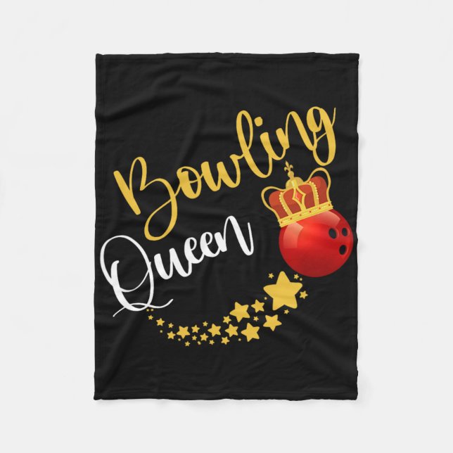 Bowling Alley Bowl Pins Bowler Queen Women Gift Bo Fleece Blanket (Front)