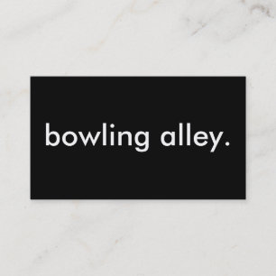 bowling alley. business card