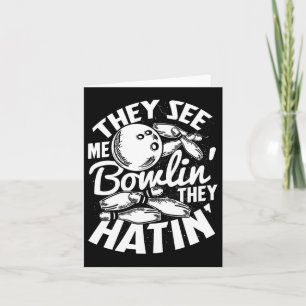 Bowling Alley Pins Spare Strike 1 Card