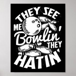 Bowling Alley Pins Spare Strike 1 Poster