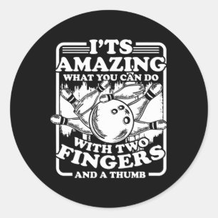 Bowling Alley Pins Spare Strike 2  Classic Round Sticker