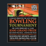 Bowling Alley Scene, Ten-Pin Bowling Tournament Flyer<br><div class="desc">Bowling Alley Scene,  Ten-Pin Bowling Tournament Advertising Flyers By The Business Card Store.</div>