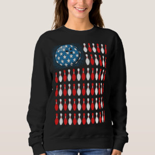 Bowling America Flag  Bowling Players &  Costume Sweatshirt