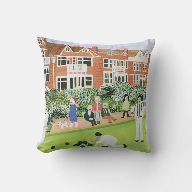 Bowling at Eastbourne Cushion (Front)