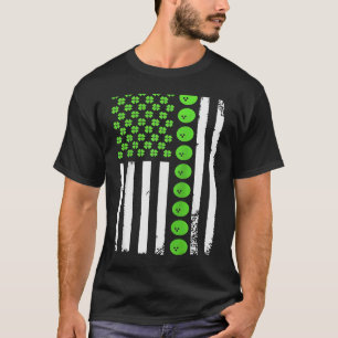 Bowling Athletic Sports American Flag St Patrick's T-Shirt