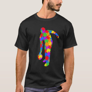 bowling autism awareness support autistic puzzle p T-Shirt