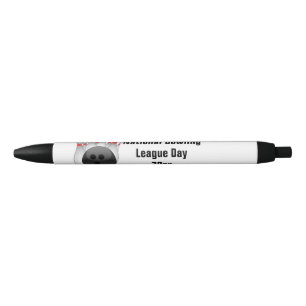 Bowling Ball And Bowling Pins Blue Ink Pen