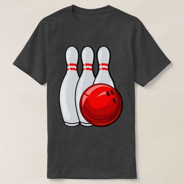 Bowling ball and pin bowling play bowling team T T-Shirt (Design Front)