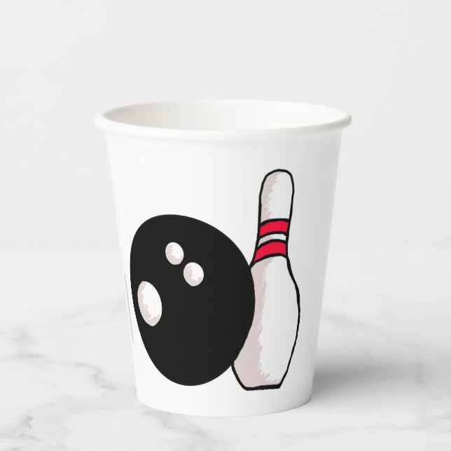 Bowling Ball and Pin paper cups (Front)