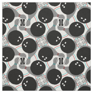 Bowling Ball and Pin Pattern Personalizable Fabric