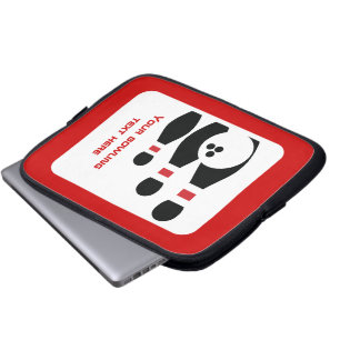Bowling ball and pins black red custom laptop sleeve