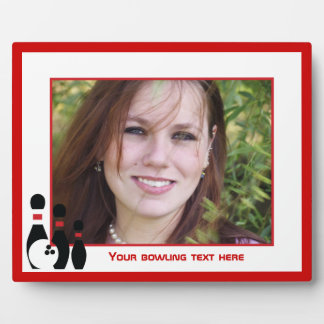 Bowling ball and pins custom plaque