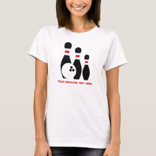 Bowling ball and pins custom T-Shirt