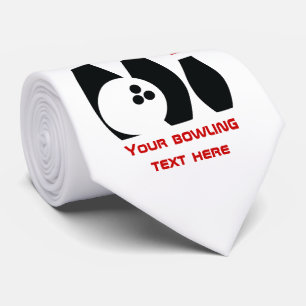 Bowling ball and pins custom tie
