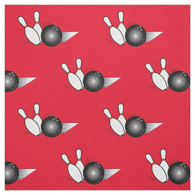 Bowling Ball and Pins Fabric (Swatch)