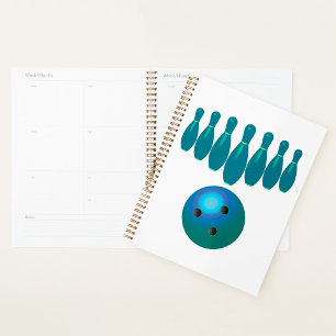 Bowling Ball and Pins Fun Sports Planner