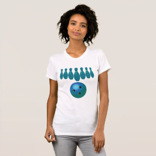 Bowling Ball and Pins Fun Sports T-Shirt