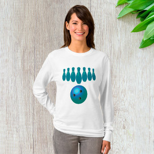 Bowling Ball and Pins Fun Sports T-Shirt