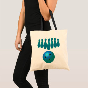 Bowling Ball and Pins Fun Sports Tote Bag