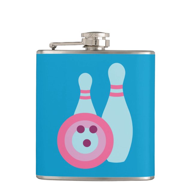 Bowling Ball and Pins Hip Flask (Front)