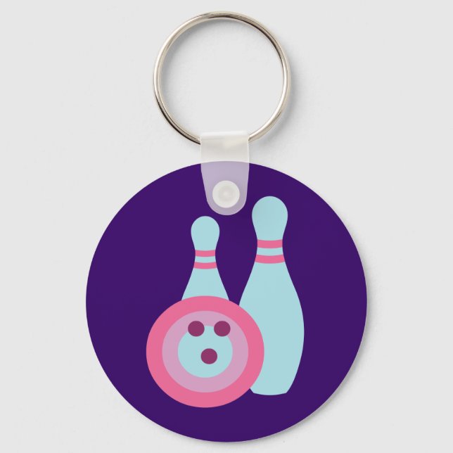 Bowling Ball and Pins Key Ring (Front)