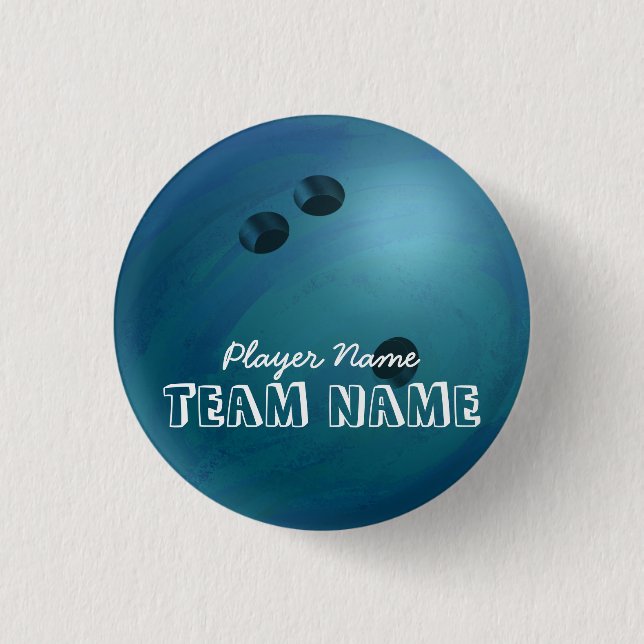 Bowling Ball Blue 3 Cm Round Badge (Front)