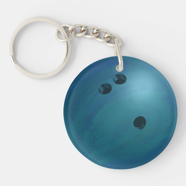 Bowling Ball Blue Key Ring (Front)