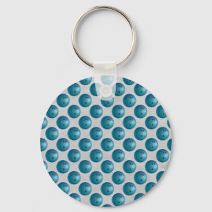 Bowling Ball Blue Key Ring