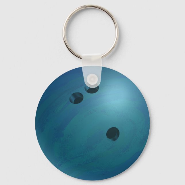 Bowling Ball Blue Key Ring (Front)
