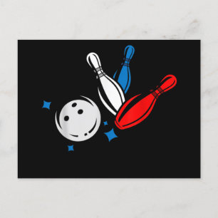 Bowling Ball Bowling Pins Bowler Bowlers Bowling Announcement Postcard