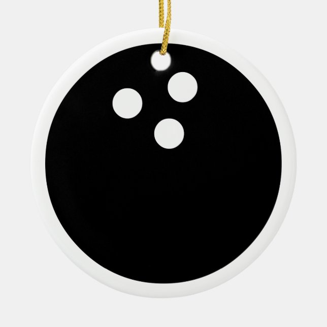 bowling ball ceramic ornament (Front)
