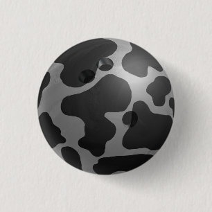 Bowling Ball Cow Grey 3 Cm Round Badge