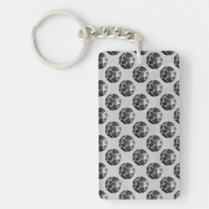Bowling Ball Cow Grey Key Ring