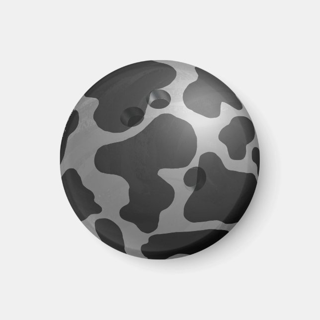 Bowling Ball Cow Grey Magnet (Front)