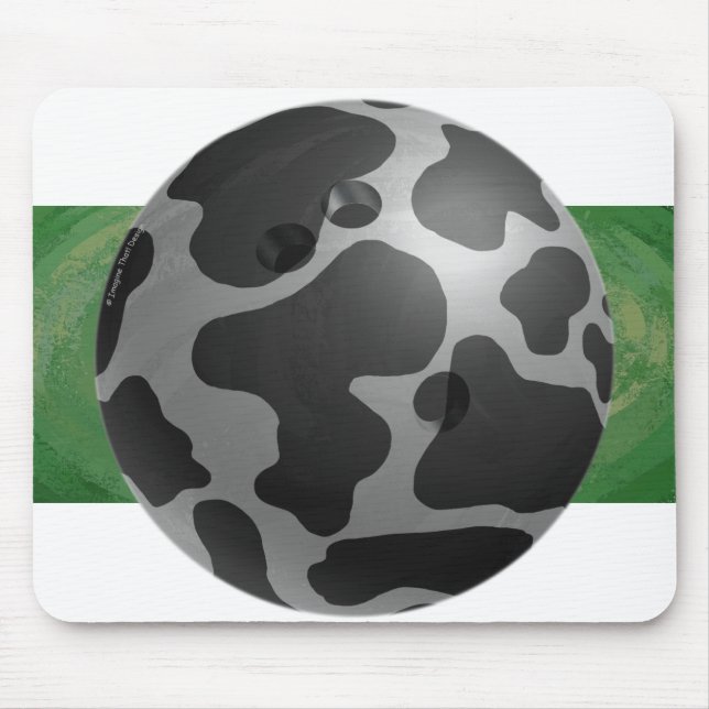Bowling Ball Cow Grey Mouse Pad (Front)