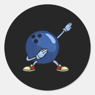 Bowling Ball Gift Pin Men Women Kids Youth Mom All Classic Round Sticker
