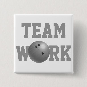 Bowling Ball Grey 15 Cm Square Badge