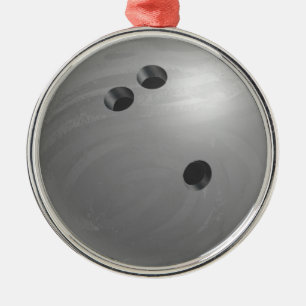 Bowling Ball Grey Metal Tree Decoration