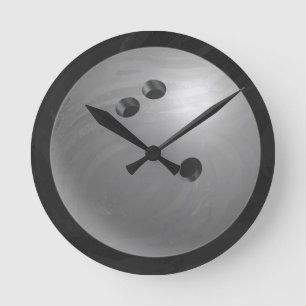 Bowling Ball Grey Round Clock