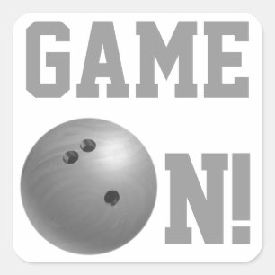 Bowling Ball Grey Square Sticker